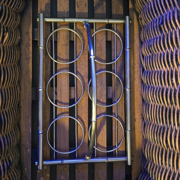 Decorative Glassware Set of 5 with Gold Metal Caddy – Lightly Used – Incomplete - Picture 13 of 15